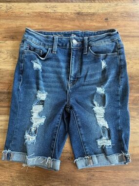 SO Favorite High-Rise Bermuda Shorts - Dark Blue Denim